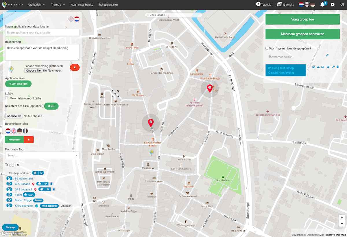 =x818 Locatie; Toegevoegde groep